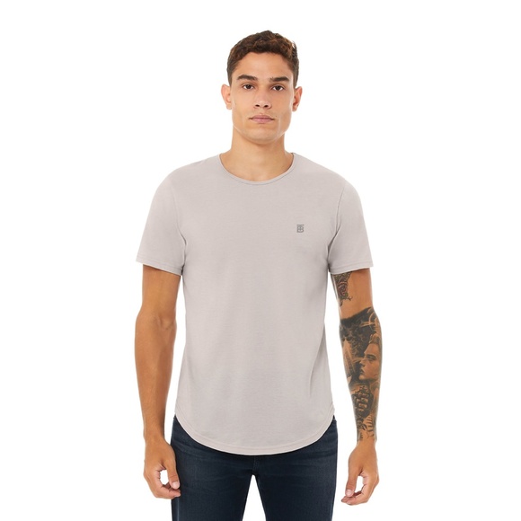 NEW - BT Monogram Round Hem Tee - Cool Gray - Picture 4 of 6